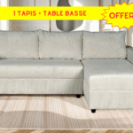 Canapé d'Angle Tokyo + Table basse + Tapis OFFERT