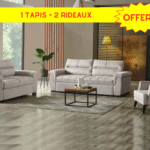 Canapé 3-2-1 Kansas + 1 Tapis + 1 Rideau OFFERT