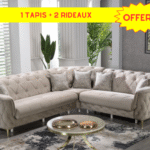 Canapé d'angle Cuba + 1 Tapis + 1 Rideau OFFERT