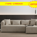 Canapé d'angle Ela + 1 Tapis + 1 Rideau OFFERT