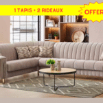 Canapé d'angle Linea + 1 Tapis + 1 Rideau OFFERT