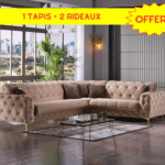 Canapé d'angle Valencia + 1 Tapis + 1 Rideau OFFERT