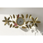 Horloge Fleurs Doré